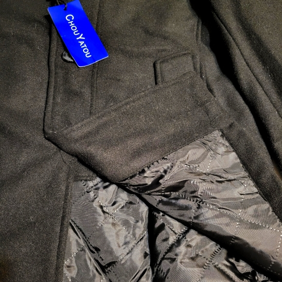 Wool Blend Men's Military Style Peacoat NWT Size Medium - Picture 4 of 5